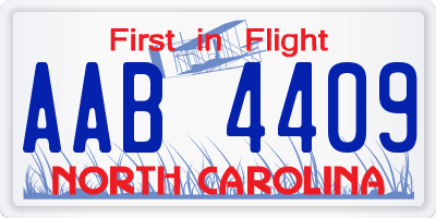 NC license plate AAB4409