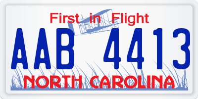 NC license plate AAB4413