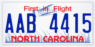 NC license plate AAB4415