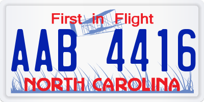 NC license plate AAB4416