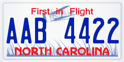 NC license plate AAB4422