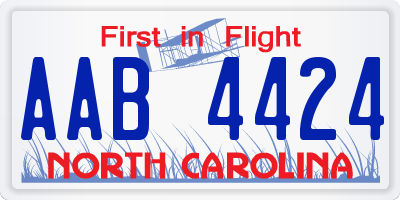 NC license plate AAB4424