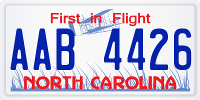 NC license plate AAB4426