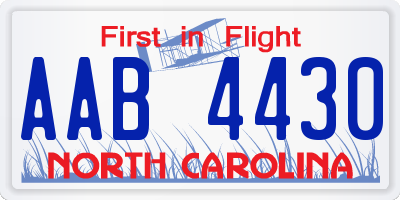 NC license plate AAB4430