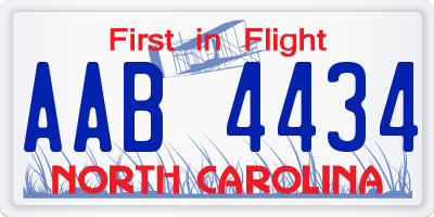 NC license plate AAB4434