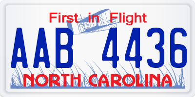 NC license plate AAB4436