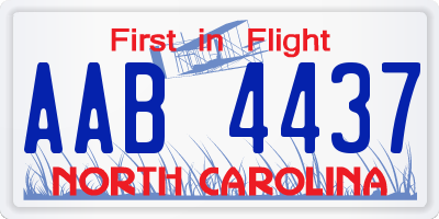 NC license plate AAB4437