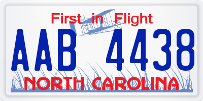 NC license plate AAB4438