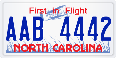 NC license plate AAB4442