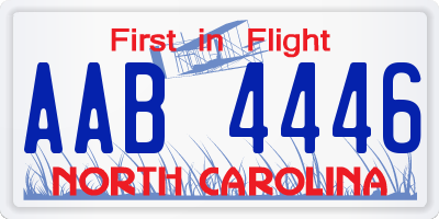 NC license plate AAB4446