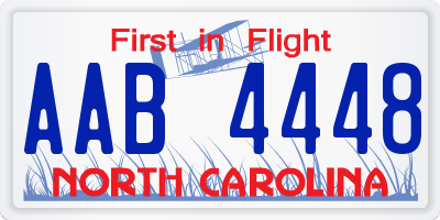 NC license plate AAB4448
