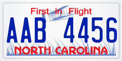 NC license plate AAB4456