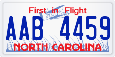 NC license plate AAB4459