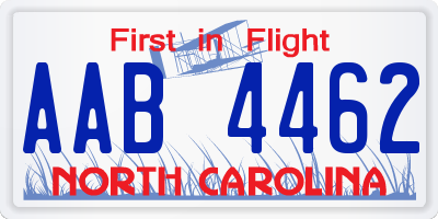 NC license plate AAB4462