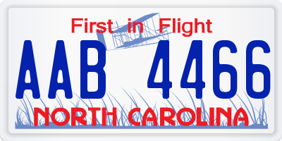 NC license plate AAB4466
