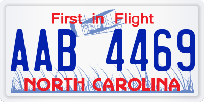 NC license plate AAB4469