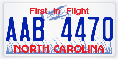 NC license plate AAB4470