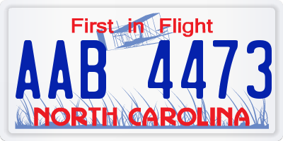 NC license plate AAB4473