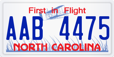 NC license plate AAB4475