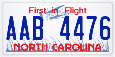 NC license plate AAB4476