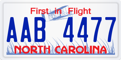 NC license plate AAB4477