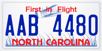 NC license plate AAB4480