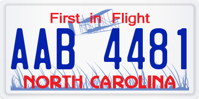 NC license plate AAB4481