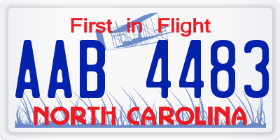 NC license plate AAB4483