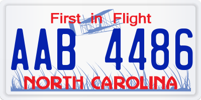 NC license plate AAB4486