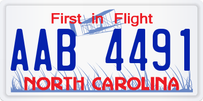 NC license plate AAB4491