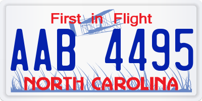 NC license plate AAB4495