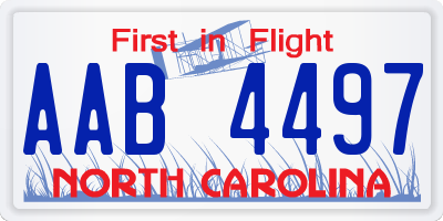 NC license plate AAB4497