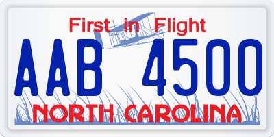 NC license plate AAB4500