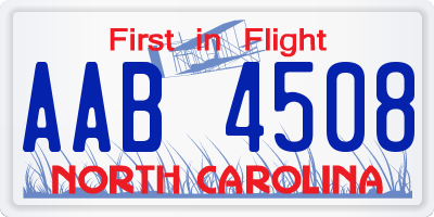 NC license plate AAB4508