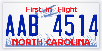 NC license plate AAB4514