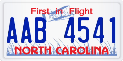 NC license plate AAB4541