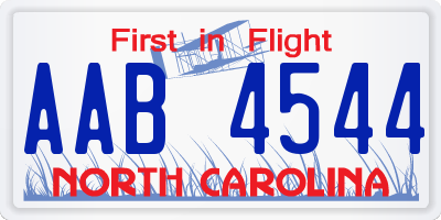NC license plate AAB4544