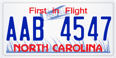 NC license plate AAB4547