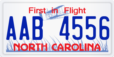 NC license plate AAB4556