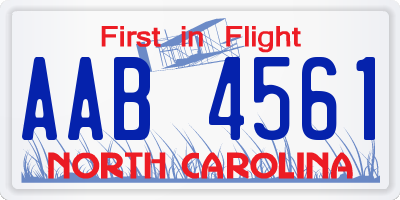 NC license plate AAB4561