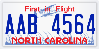 NC license plate AAB4564