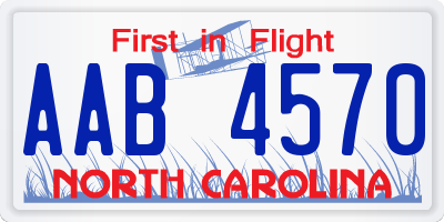 NC license plate AAB4570