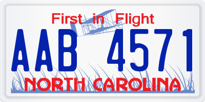 NC license plate AAB4571