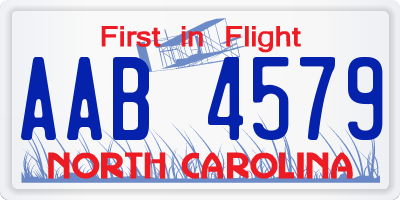 NC license plate AAB4579