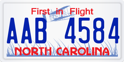 NC license plate AAB4584