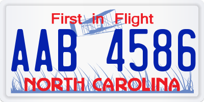 NC license plate AAB4586