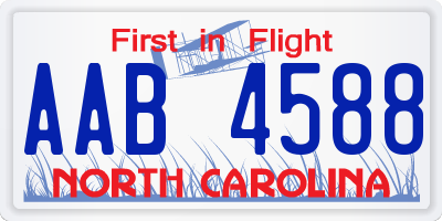NC license plate AAB4588