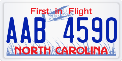 NC license plate AAB4590