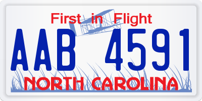 NC license plate AAB4591