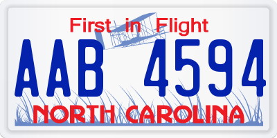 NC license plate AAB4594